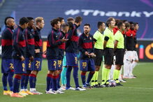 Barcelona e Bayern antes da partida começar