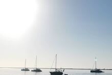 A vista do iate de luxo