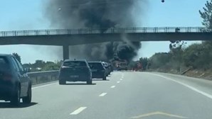 Incêndio em viatura na A2 cortou trânsito mas não provocou vítimas