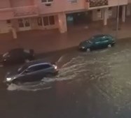 Ruas inundadas em Chaves