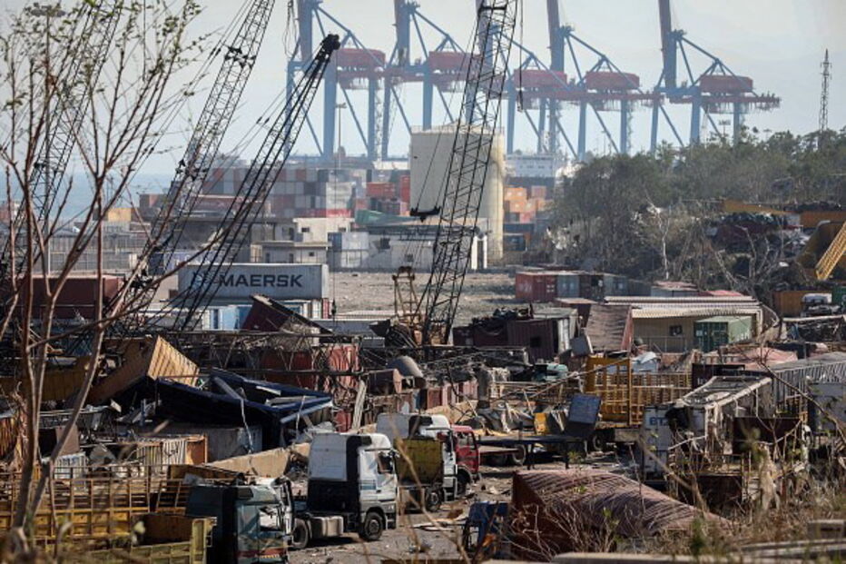 Cidade de Beirute destruída após explosões