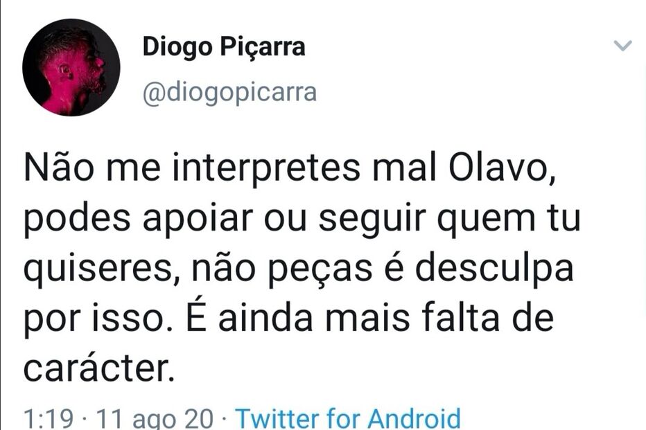 Diogo Piçarra, Olavo Bilac