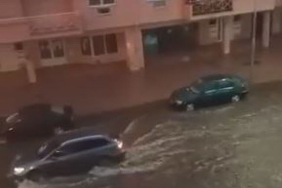 Ruas inundadas em Chaves