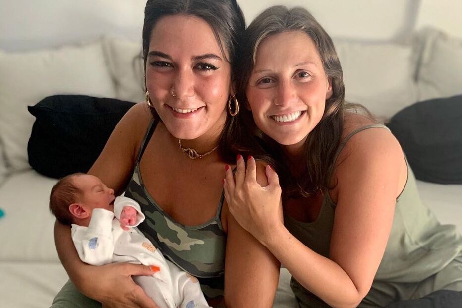 As filhas do ator, Luís Esparteiro com o pequeno, Bernardo