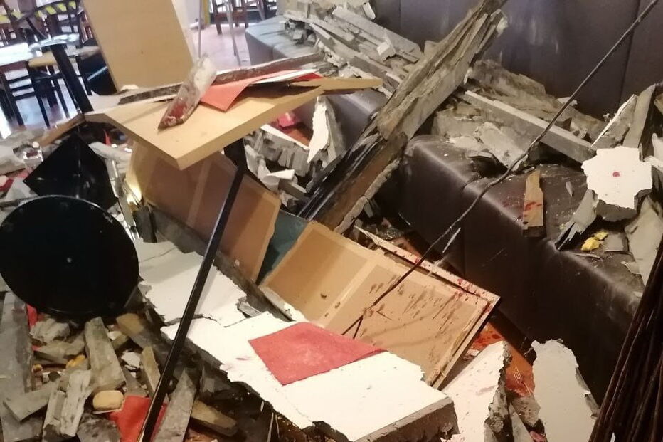 Parede de hotel cai em Évora e provoca pelo menos quatro feridos