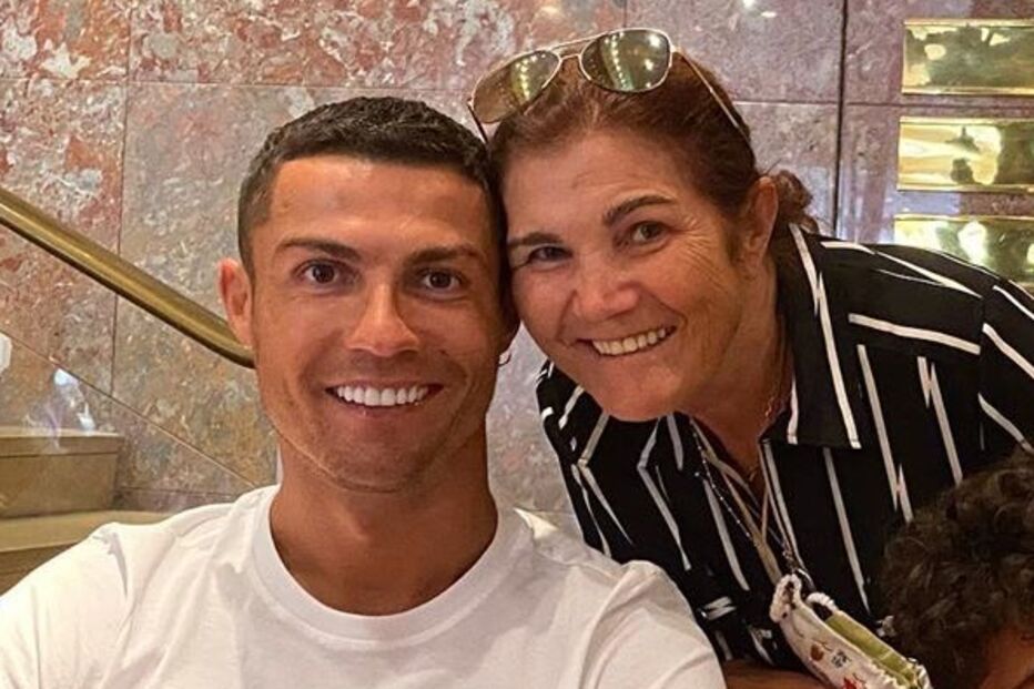 Dolores Aveiro com Cristiano Ronaldo e Cristianinho