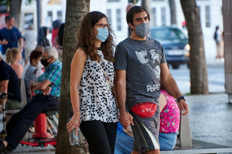Praça do Rossio durante pandemia de covid-19, Lisboa, 22 de agosto de 2020