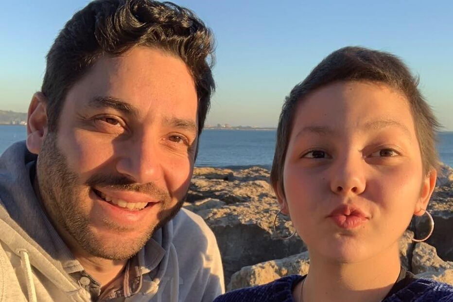 Beatriz com o pai João Ricardo