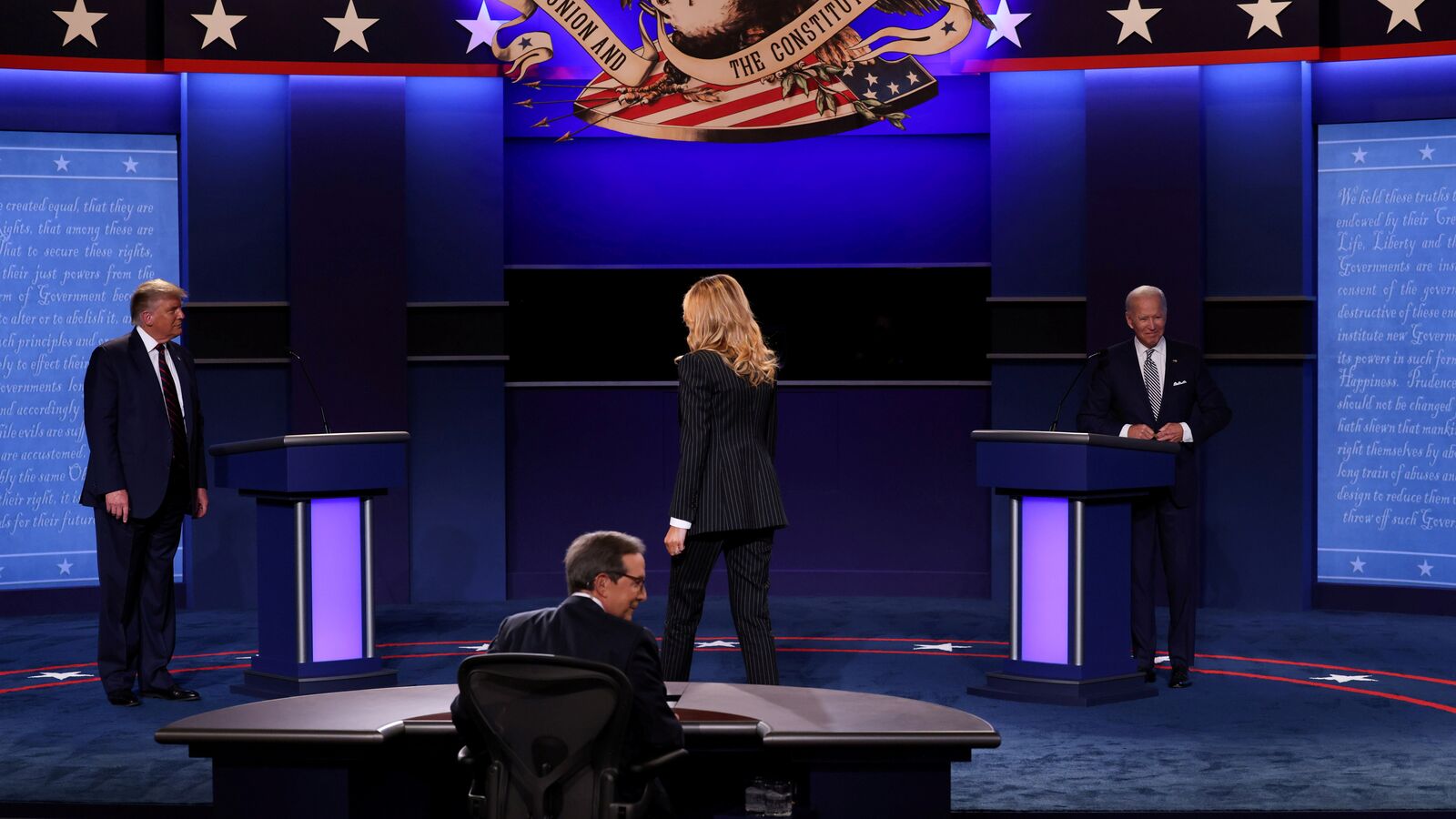 As imagens que marcaram o primeiro debate de Donald Trump e Joe Biden