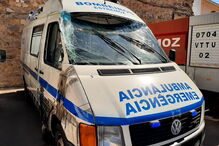 Carrinha dos bombeiros envolvido no acidente