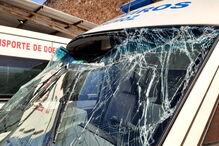 Carrinha dos bombeiros envolvido no acidente