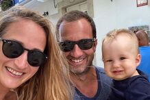 Frederico Varandas com a mulher e o filho