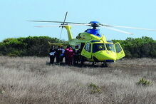 Héli do INEM transportou o ferido