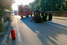 Mulher ferida após carro capotar na EN 206 em Famalicão