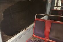 Estragos causados pelo desabamento de estrutura do teto de túnel do Metro de Lisboa