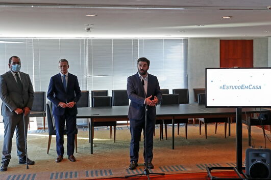 Gonçalo Reis, presidente da RTP, e Tiago Brandão Rodrigues, ministro da Educação