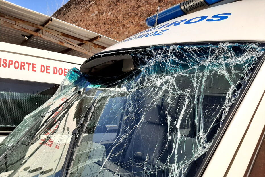 Carrinha dos bombeiros envolvido no acidente
