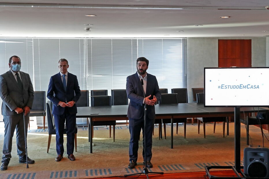 Gonçalo Reis, presidente da RTP, e Tiago Brandão Rodrigues, ministro da Educação