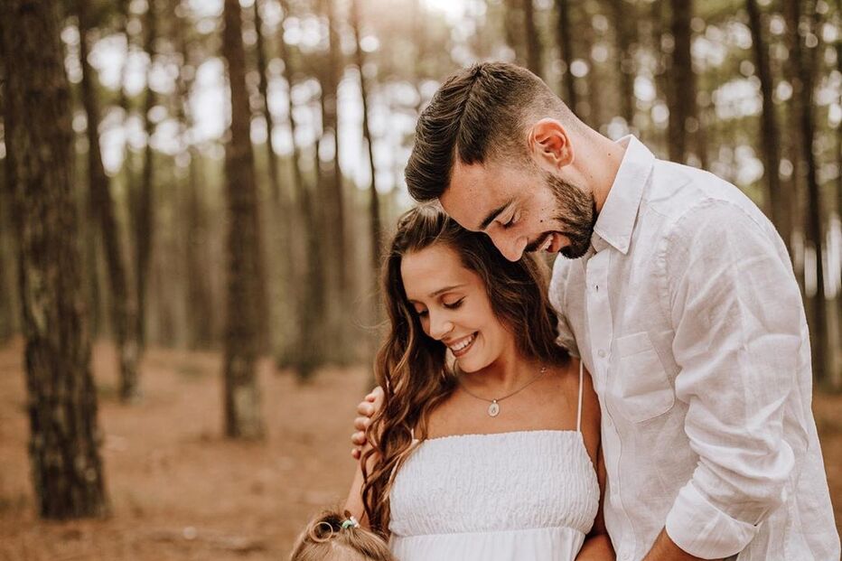 Bruno Fernandes e a mulher Ana Pinho, com a filha Matilde