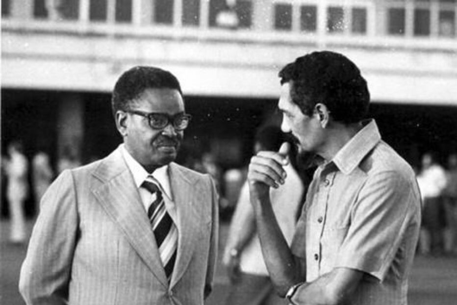 Luicio Lara com Agostinho Neto em Luanda, em 1978
