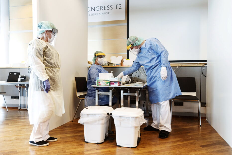 profissionais de saúde, Finlândia, coronavírus
