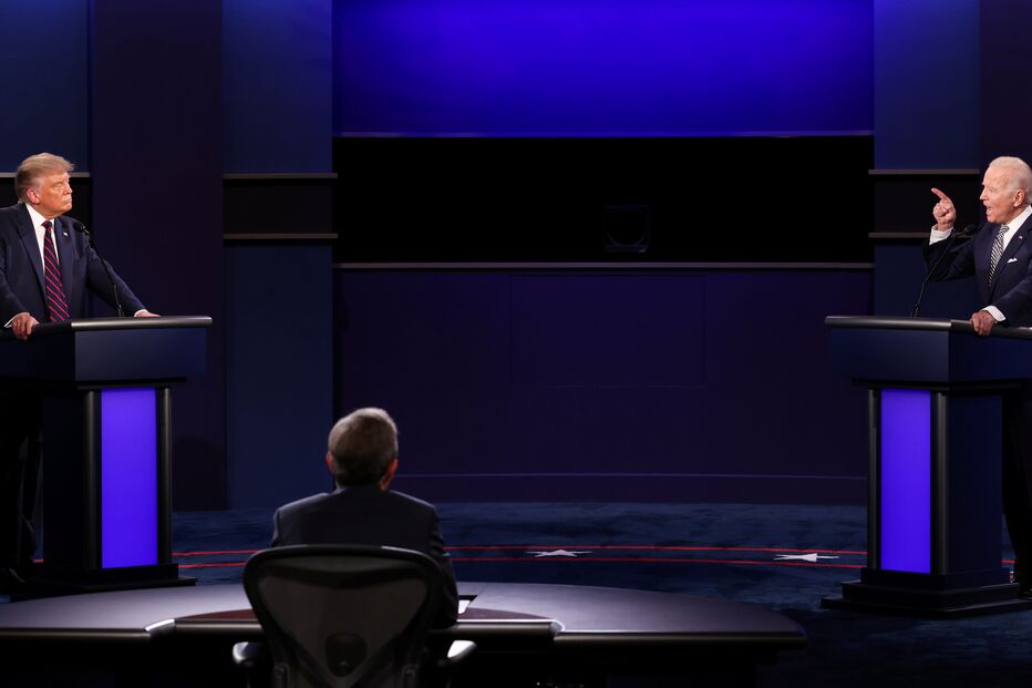 Debate presidencial entre Trump e Biden