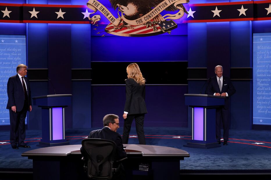 As imagens que marcaram o primeiro debate de Donald Trump e Joe Biden