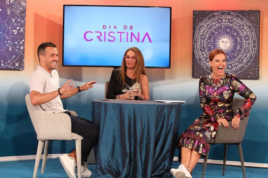 Cristina Ferreira e Pedro Teixeira com a taróloga Joana Dias