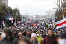Manifestantes protestam na Bielorrússia