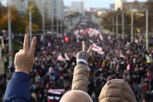 Manifestantes protestam na Bielorrússia