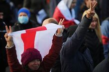 Manifestantes protestam na Bielorrússia