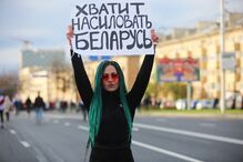Manifestantes protestam na Bielorrússia