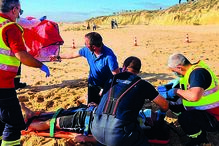 Náufragos  foram assistidos no areal 