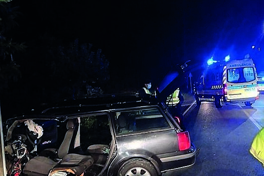 Três feridos em despiste de carro em Leiria