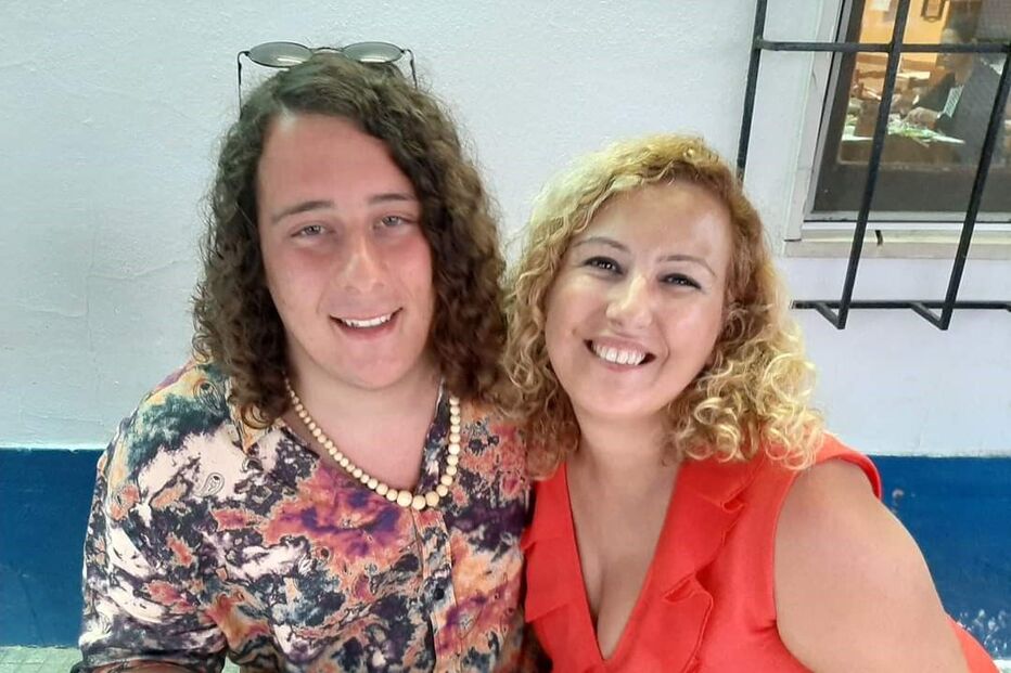André Filipe com a mãe