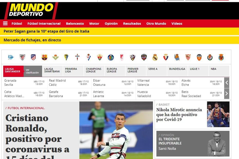 Cristiano Ronaldo em destaque na imprensa mundial