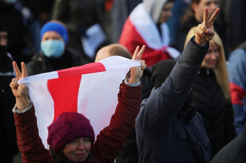 Manifestantes protestam na Bielorrússia
