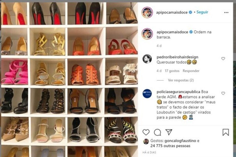 PSP segue a Pipoca Mais Doce no Instagram e faz piadas sobre sapatos Louboutins 