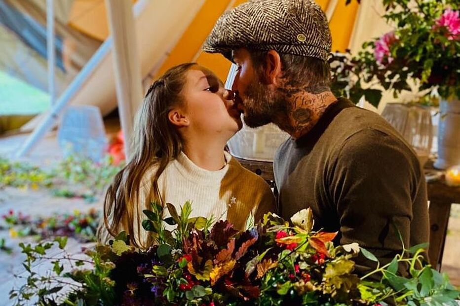 David Beckham com a filha