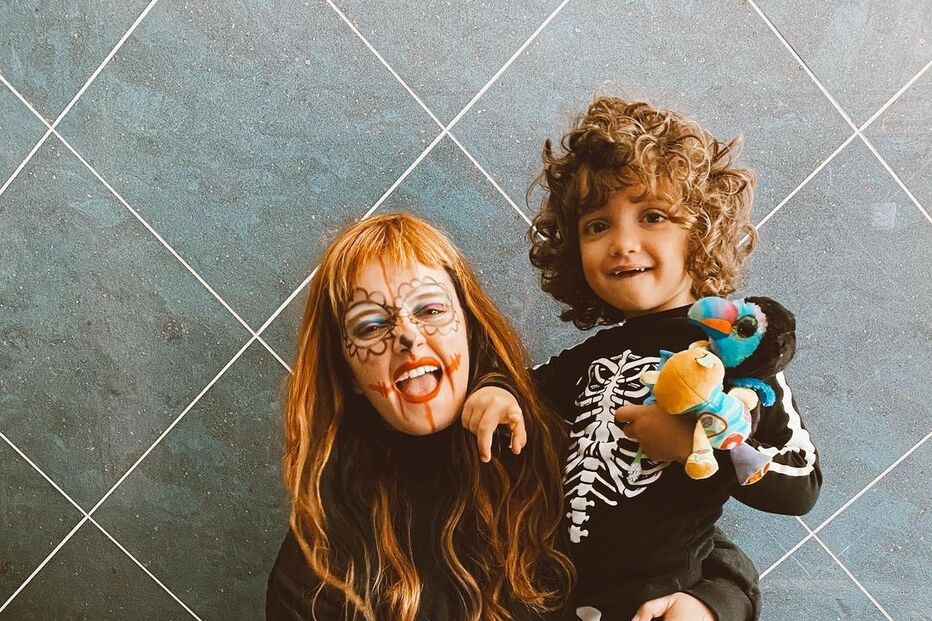 Carolina Deslandes com Santiago e Guilherme