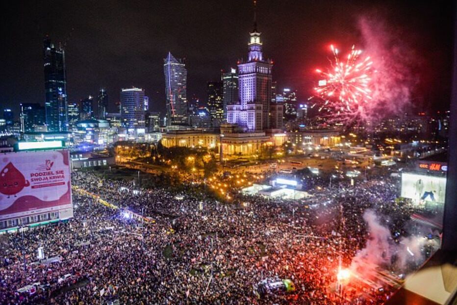 Manifestações contra a nova lei do aborto em Varsóvia