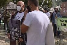 Manifestação no Rossio, em Lisboa