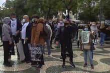 Manifestação no Rossio, em Lisboa