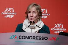 A eurodeputada Sandra Pereira, intervém durante o segundo dia do XXI Congresso do PCP