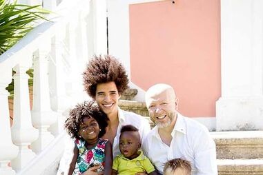 Luís Borges com Eduardo Beauté e os filhos