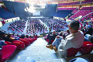 Em Lisboa, artistas e trabalhadores da cultura protestaram no Campo Pequeno