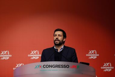 candidato do Partido Comunista Português (PCP) às proximas eleições presidenciais, João Ferreira, intervém durante o segundo dia do XXI Congresso 