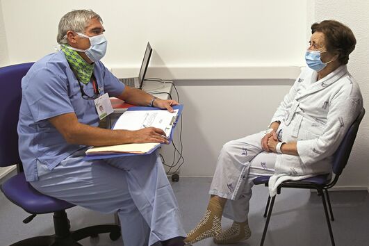 Profissionais de saúde, doentes