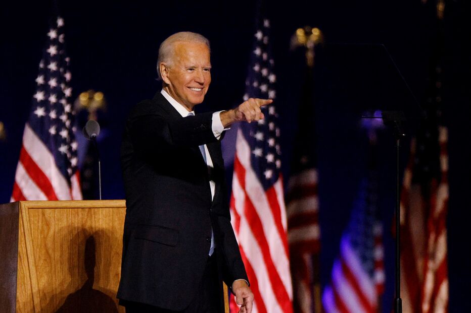 Joe Biden durante o discurso da vitória