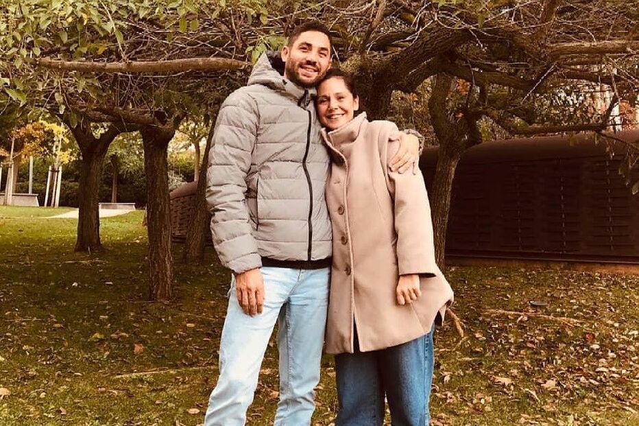 Sara Norte com João Ricardo, pai da irmã Beatriz  